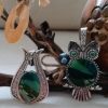 yeşil renkli cam mozaik kolyeler